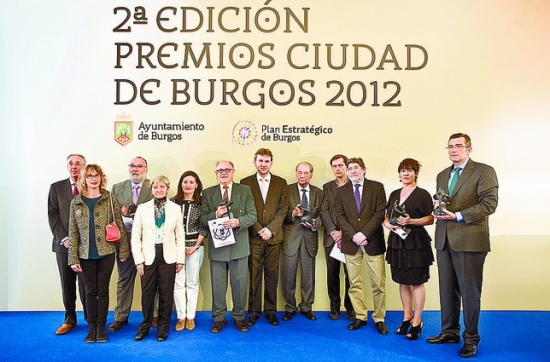 Los premiados, en el acto de entrega celebrado en el Fórum Evolución de Burgos. 