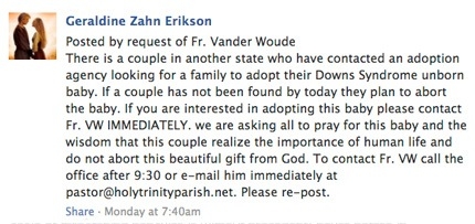 Este es el mensaje colgado en Facebook. 