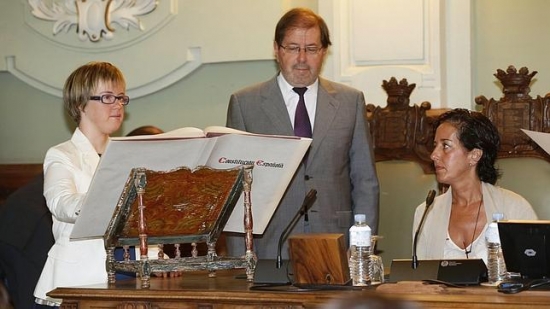 Ángela en el momento de la toma de posesión. 