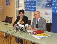 Gijón y Soria durante la rueda de prensa. (DOWN ANDALUCÍA) 