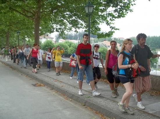 En la foto, componentes del grupo de DOWN CATALUNYA y DOWN COMPOSTELA durante el último tramo. 