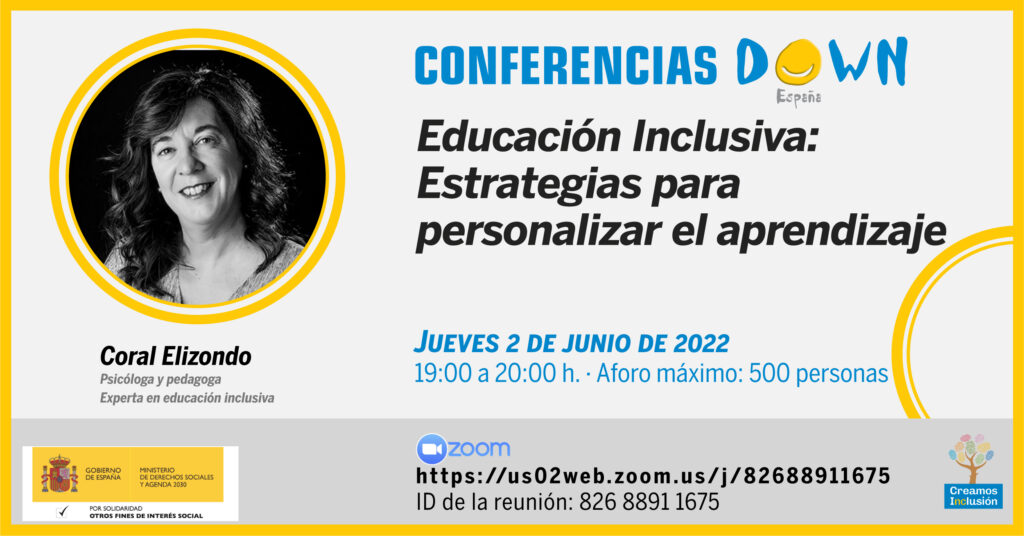 Portada evento Conferencia DOWN con Coral Elizondo